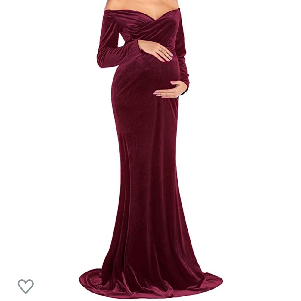 Velvet maternity dress